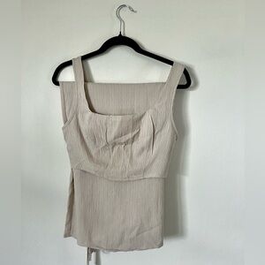 SHEIN Beige Set Square Neck Tank Top With Pants